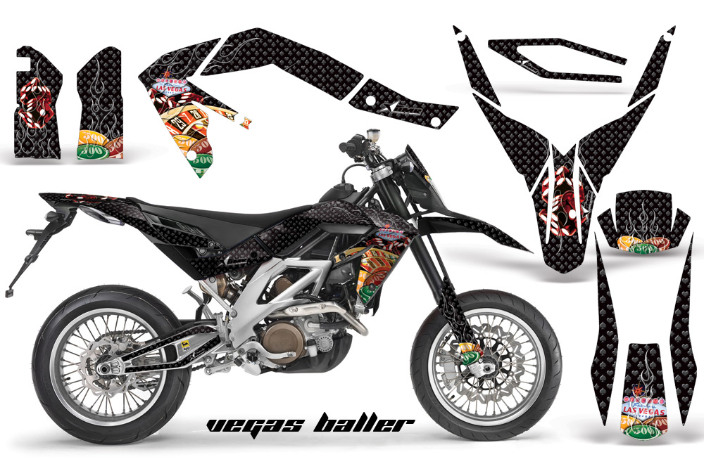 Aprilia SXV450 08 Graphics Kit VegasBaller Black